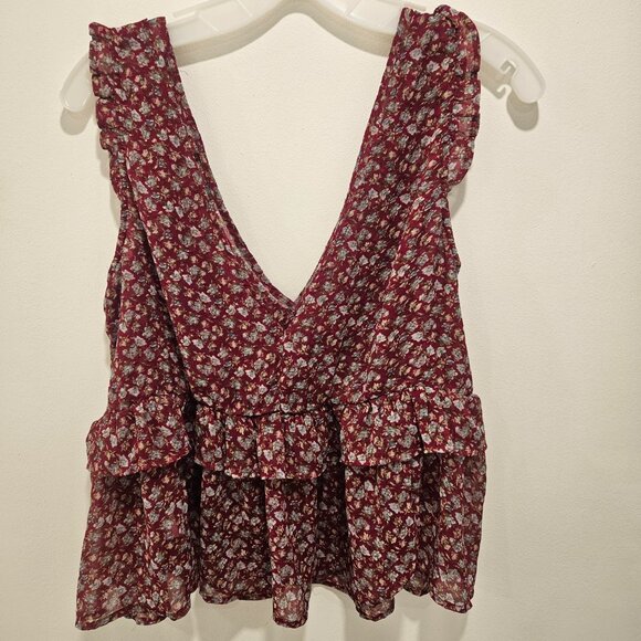 American Eagle Outfitters Floral Tank Top - Red and White - Picture 7 of 10